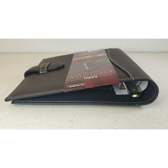"It's Academic Mini Executive Leather Portfolio Folder, 1"" Ring Dark Brown - Picture 3 of 12